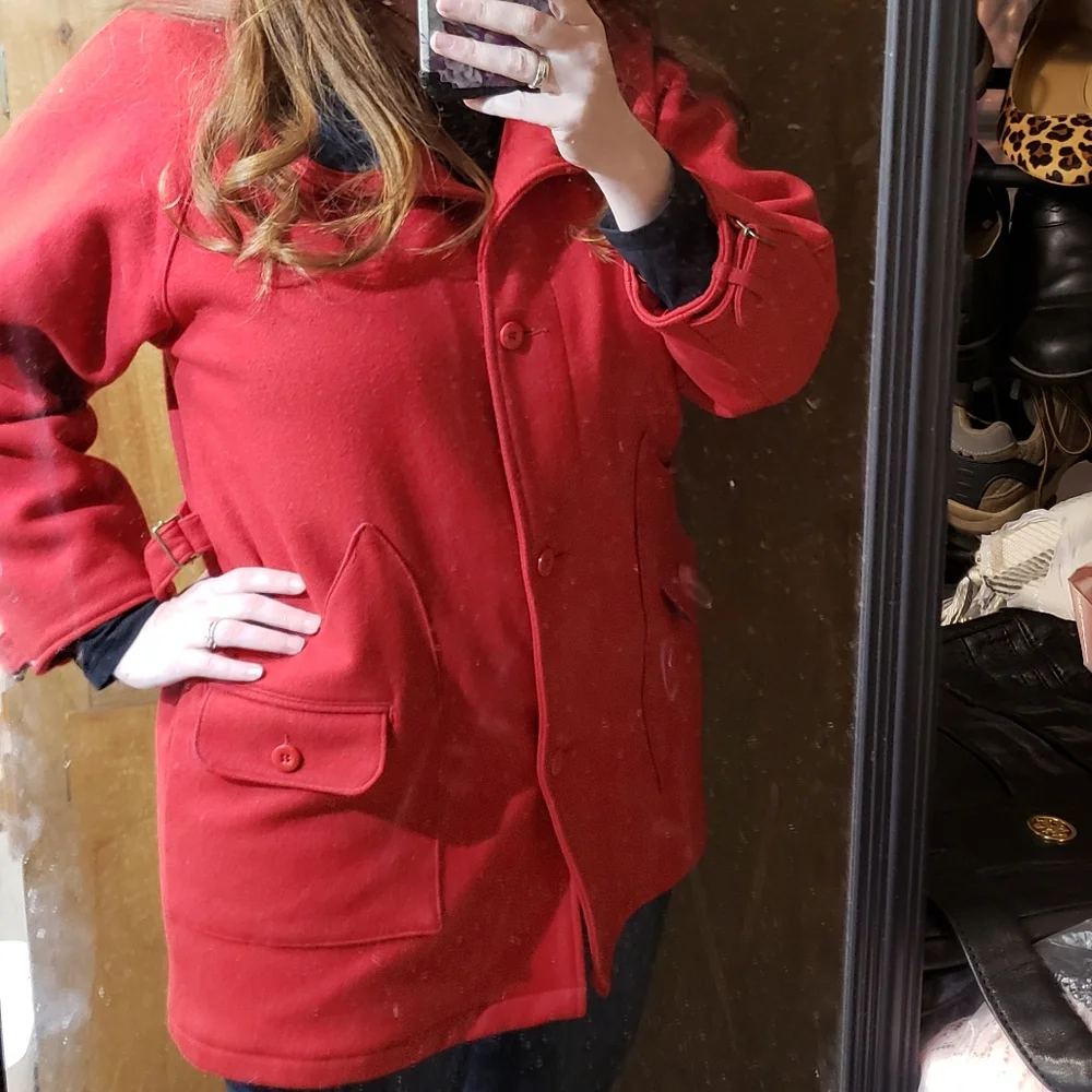 Woolrich wool coat red long coat - Picture 11 of 13